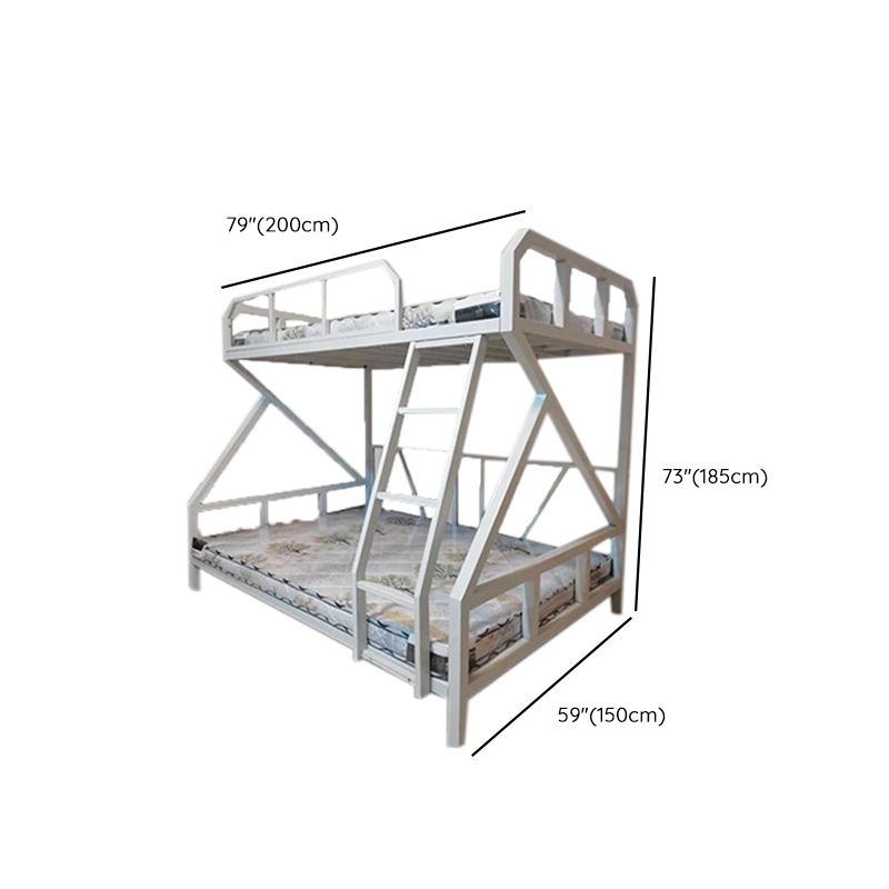 Queen Over Queen Standard Bunk Bed Modern Metal Bunk Bed in Black