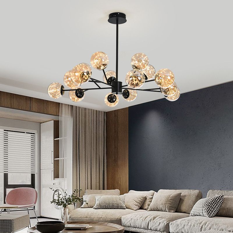 Glass Ball Shape Hanging Ceiling Light Modern Multi-Lights Hanging Light