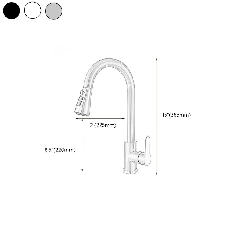 Single Handle Kitchen Sink Faucet High Arch Swivel Spout Standard Kitchen Faucets