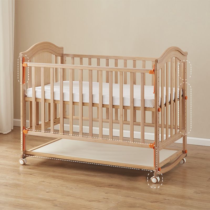 Home Rectangle Wooden Crib Farmhouse Style 5-In-1 Convertible Crib