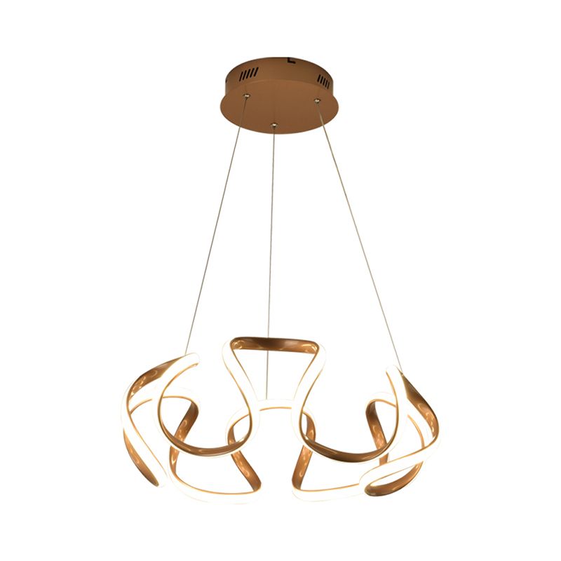 Twisting Shade Chandelier Light Modern Metal 1 Light Chandelier Lighting Fixture in Gold