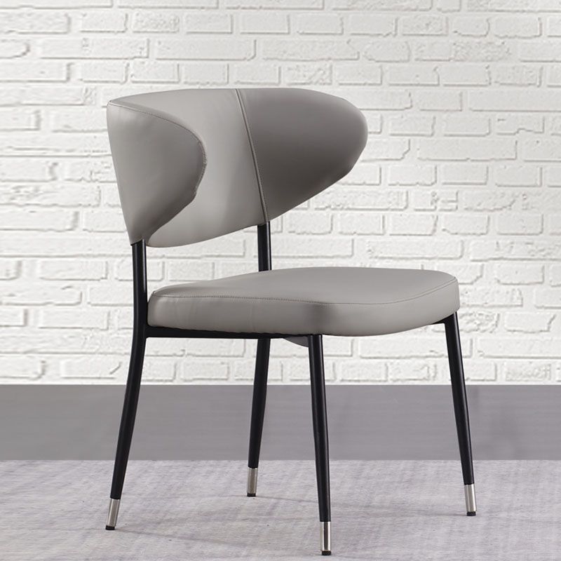 Modern PU Leather Dining Chair Upholstered Arm Chair for Kitchen