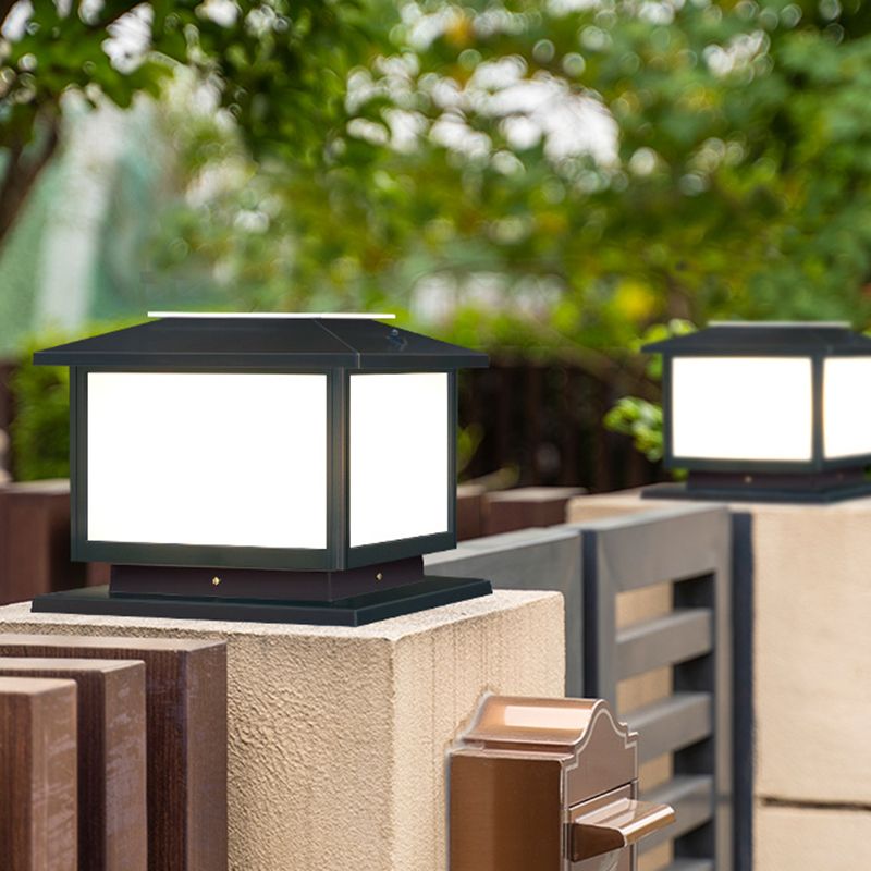 Postmodern Minimalist LED Solar Lighting Fixture with Acrylic Shade for Garden