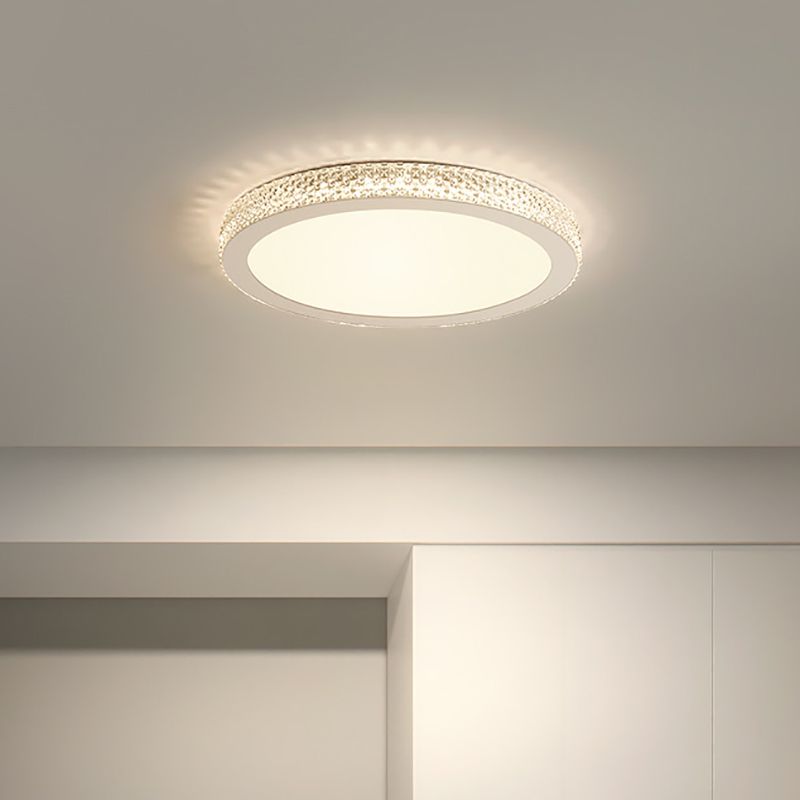 Modern Style Round Flush Mount Light Metal 1 Light Flush Mount Lamp