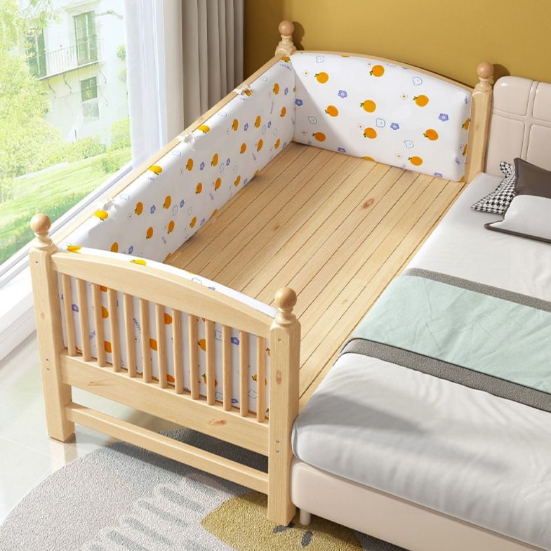 Standard Baby Crib Solid Wood Toddler Guard Rails Included Nursery Bed