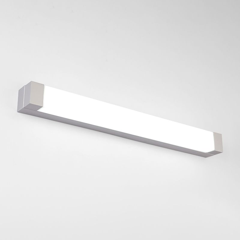 Aluminum LED Bath Lighting Fixture Rectangle Chrome Bathroom Vanity Light