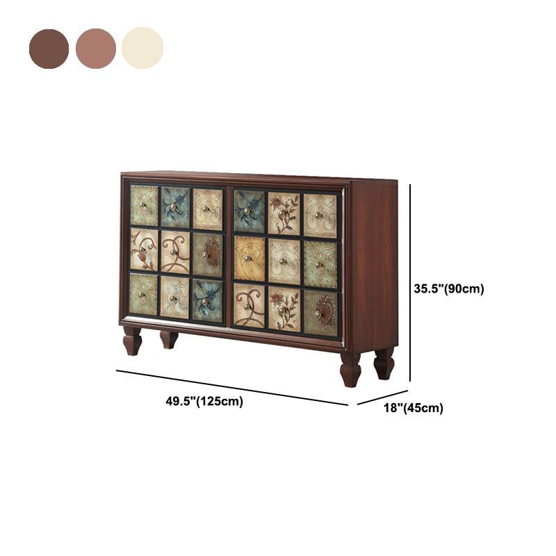 White and Brown Chest Traditional Style Wooden Storage Chest for Bedroom