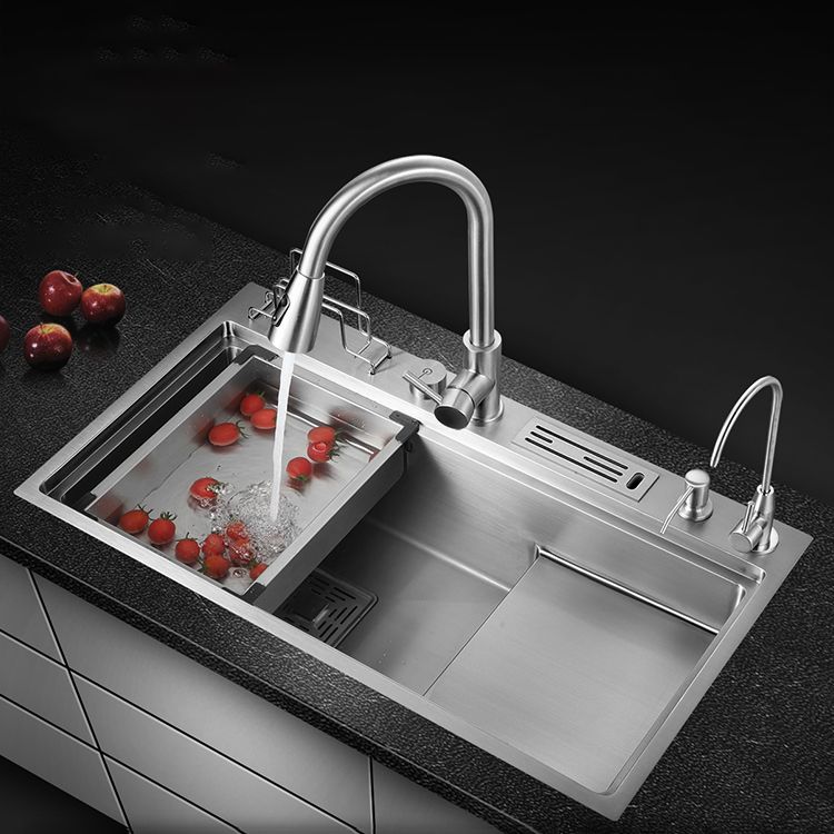 Modern Style Kitchen Sink Stainless Steel Dirt Resistant Drop-In Kitchen Sink