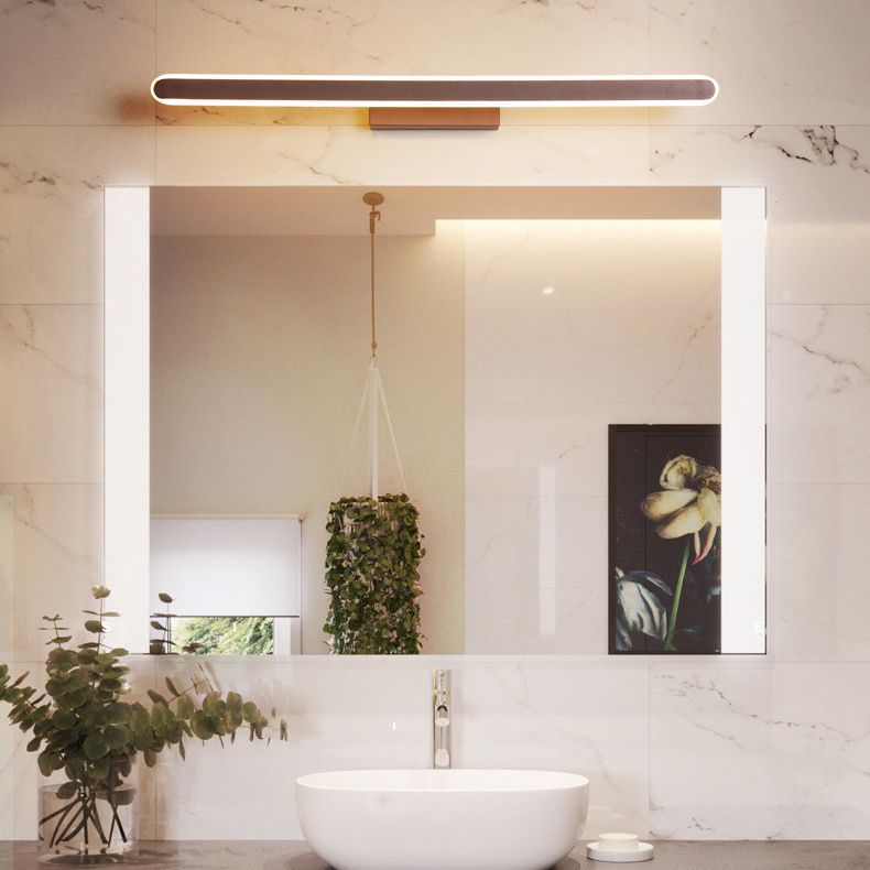 Modern Simple Style Aluminum Vanity Light Ellipse Shape LED Vanity Lamp for Shower Room