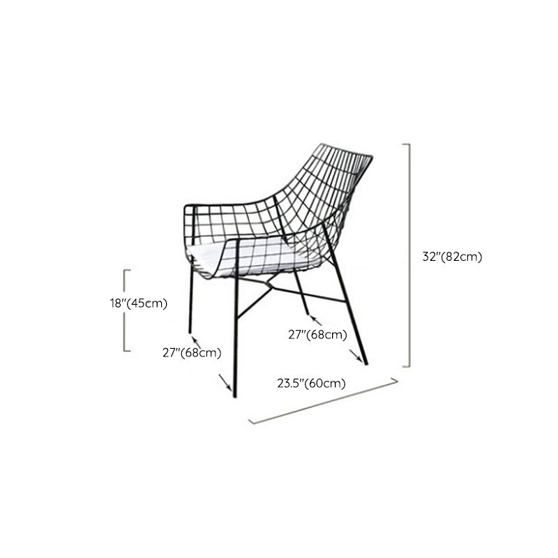 No Natural Variation Armed Chairs Metal Rust Resistant Dining Armchair