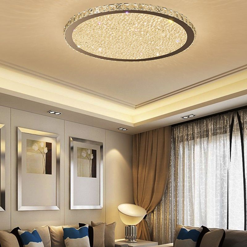 1 Light Round Flush Ceiling Lights Modern Style Metal Flush Mount Lights