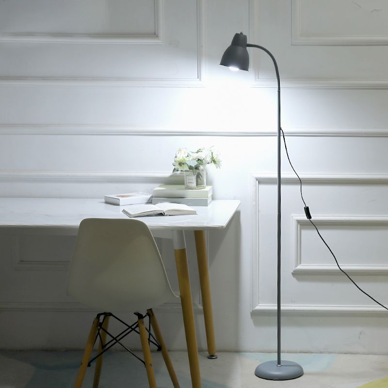 Macaron Bell Task Floor Lamp Metal 1-Light Kids Bedroom Standing Light