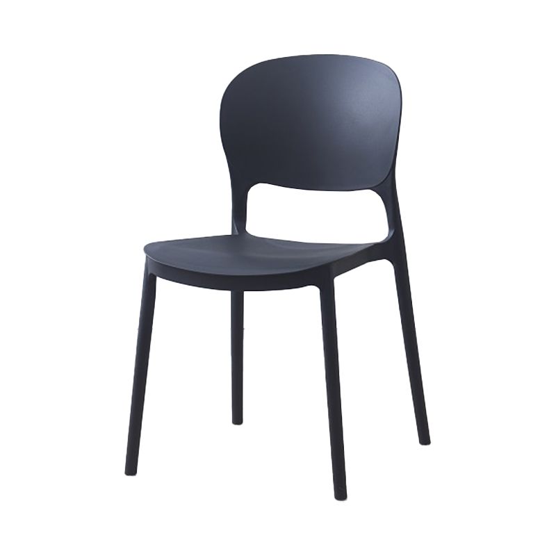 Scandinavian Restaurant Stacking Side Chair Matte Finish Plastic Dining Chair