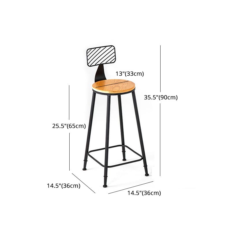 Industrial Style Barstool Metal and Wood Bar Stool for Dining Room 1 Pcs