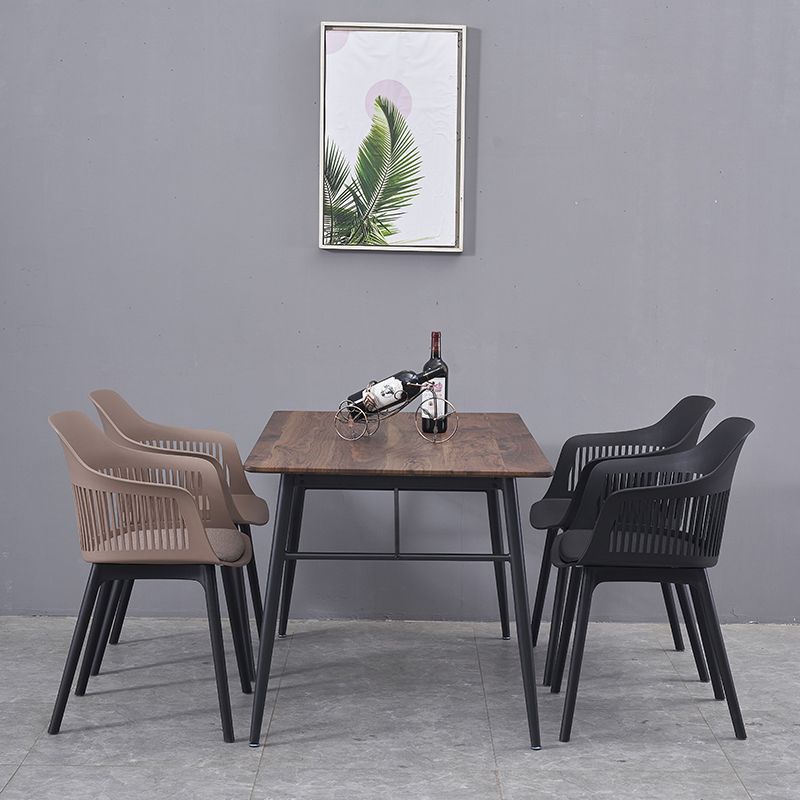 Modern Style Chair Dining Arm Chair for Kitchen with Plastic Legs