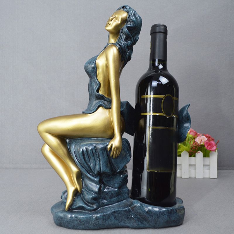 Glam Resin Wine Bottle Holder Tabletop Wine Bottle Rack for Living Room