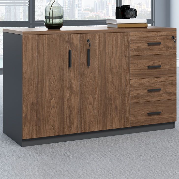 Nordic Style File Cabinet Solid Wood Frame Lateral File Cabinet Office