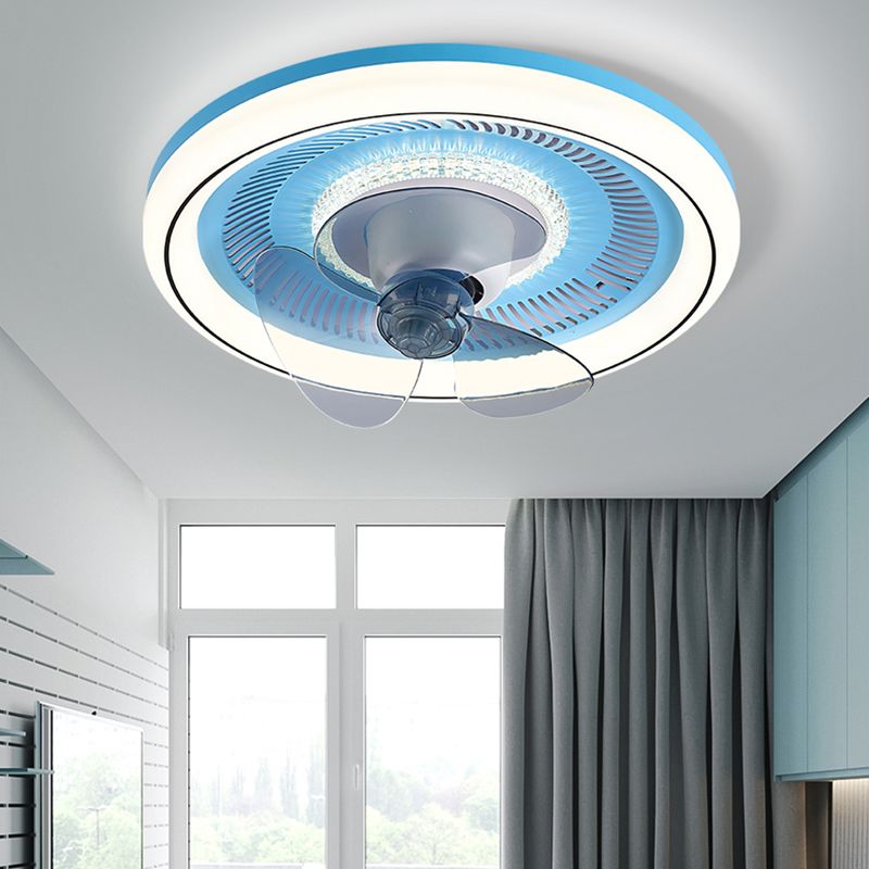 Metal Round Ceiling Fan Light Modern-Style LED Ceiling Mounted Light