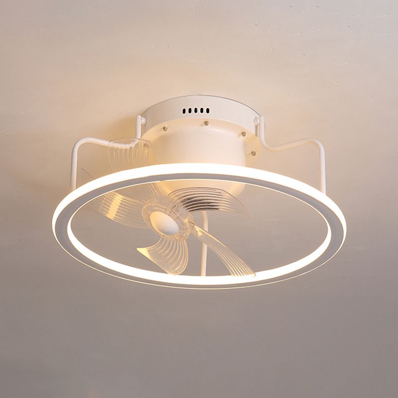 Round Shape Metal Ceiling Fans Light Modern Style 1-Light Ceiling Fan Light