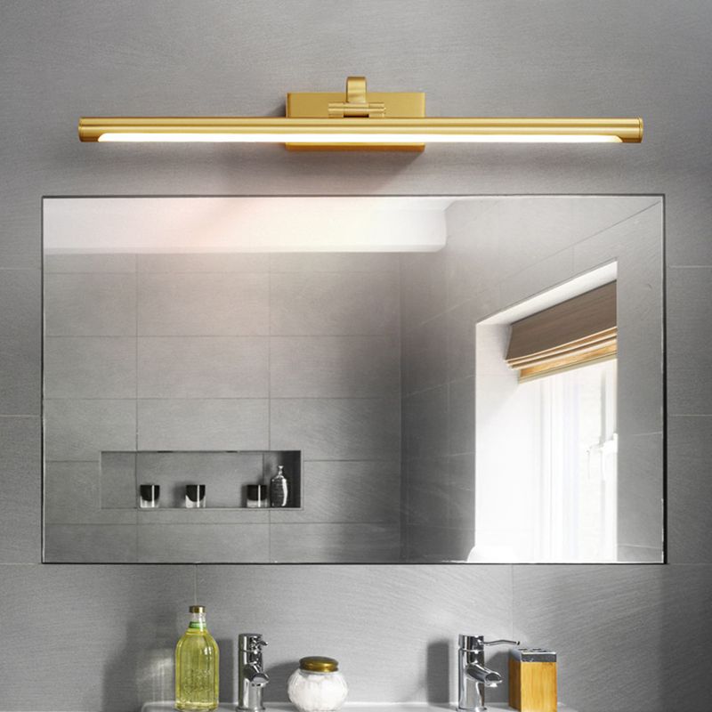 Contemporary Vanity Lights Elongated LED Wall Light Fixtures with Brass for Bathroom