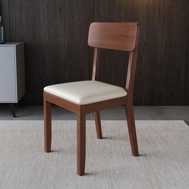 Contemporary Wood Dining Chair Open Back Dining Side Furniture in Matte Finish for Home