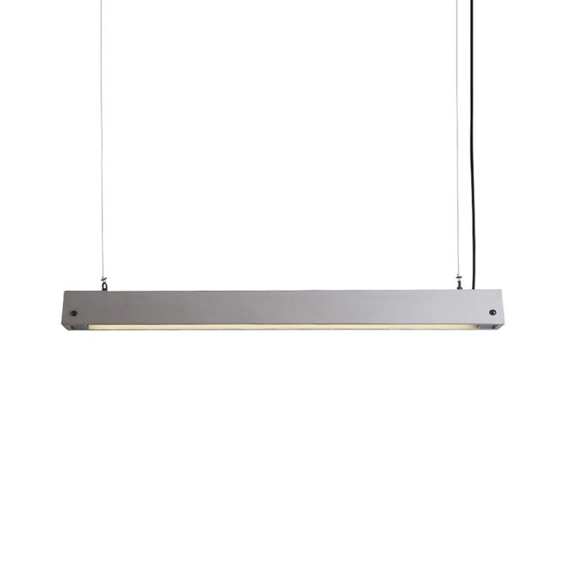 Rectangular Cement Ceiling Pendant Nordic 1-Light Office Hanging Light Fixture in Grey