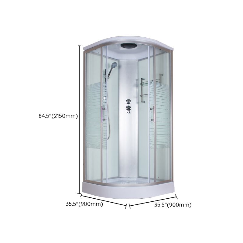 Round Semi-Frameless Shower Stall Corner Tempered Glass Shower Stall