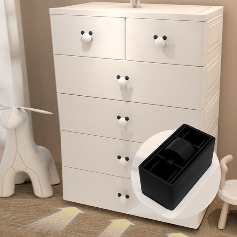 Modern Chest Nursery Dresser Plastic Kids Nightstand with 6 Drawers