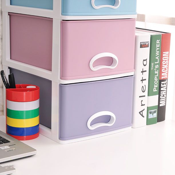 Color Block File Cabinet Drawers Vertical Plastic Filing Cabinet