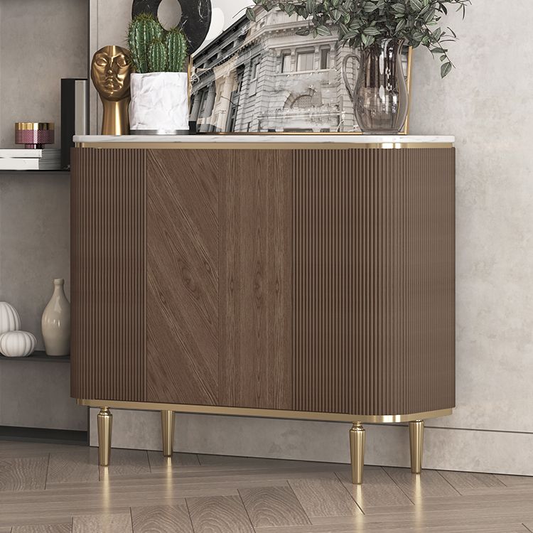 Glam Side Board Marble Sideboard Cabinet with Doors for Kitchen