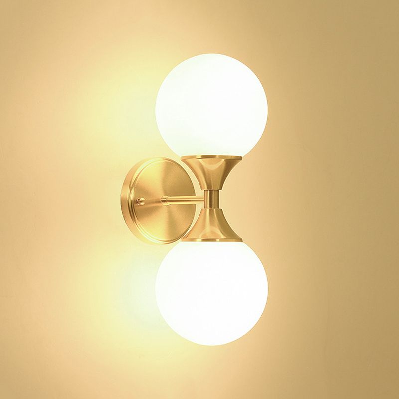 2 Light Unique Shape Wall Mount Light Fixture Modern Wall Mounted Lighting in Gold