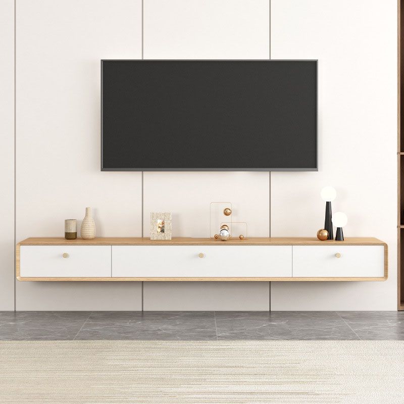 Wooden TV Media Stand Contemporary Media Console with 2 Drawers