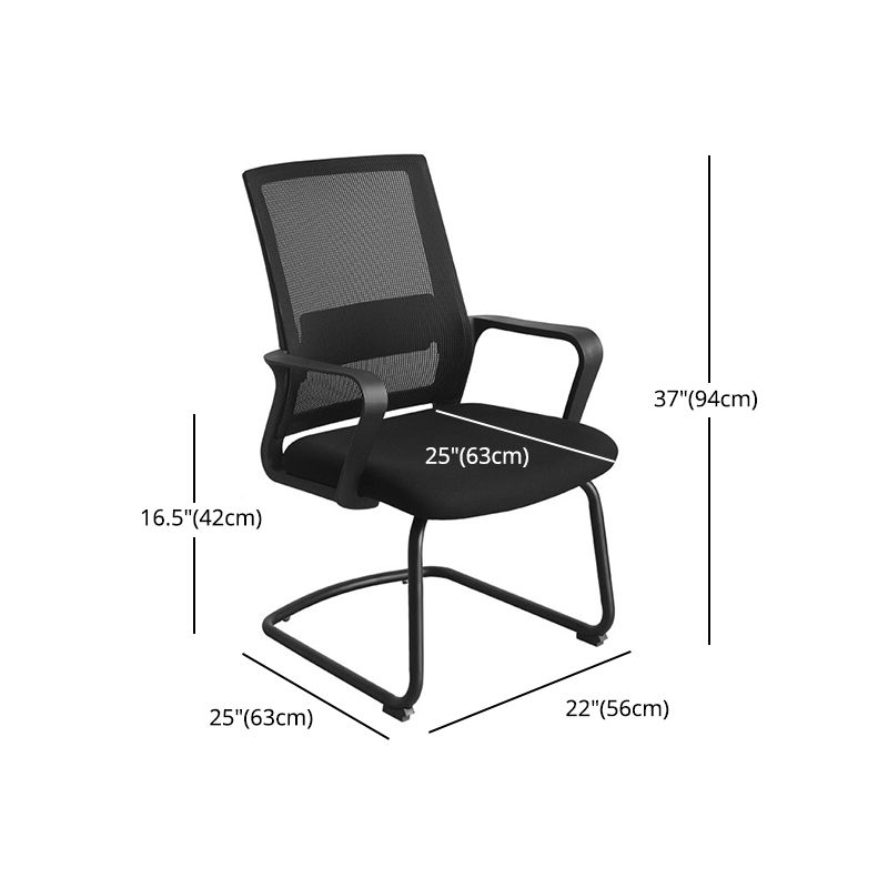 Modern Black Nylon Desk Chair with Mid Back Home Office Chair