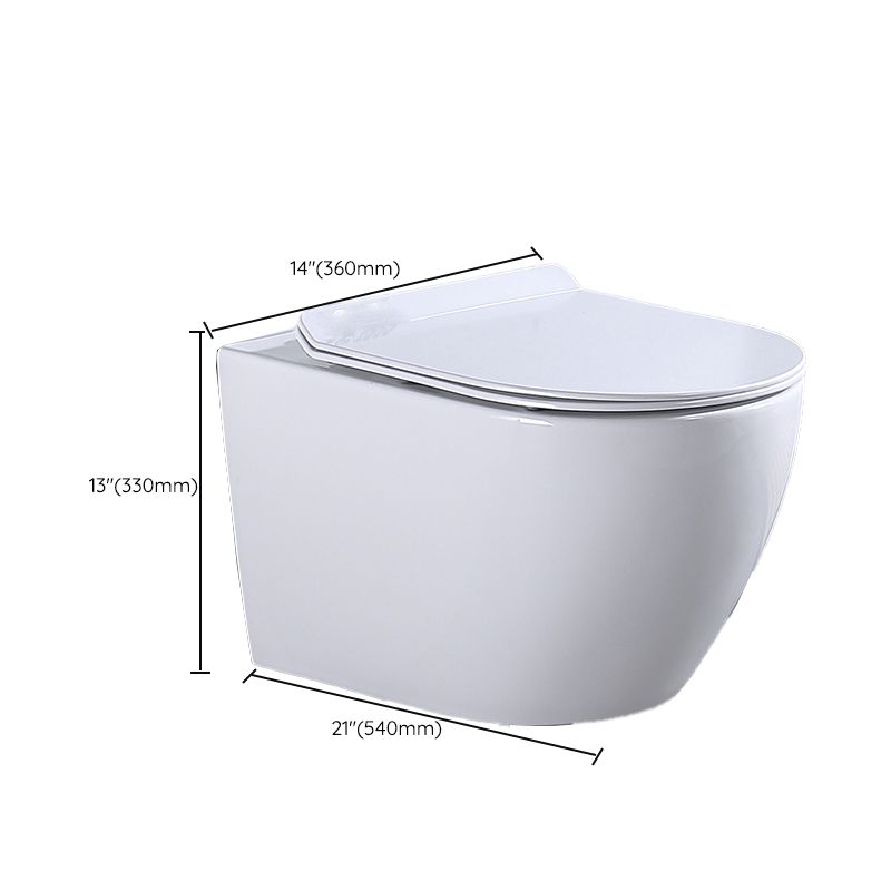 Modern White Ceramic Flush Toilet Wall Hung Urine Toilet with Seat for Bathroom