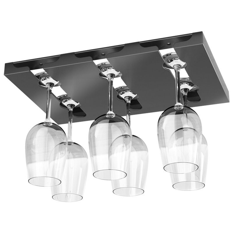 Hanging Modern Wine Rack 9.2"W x 0.8"H Wine Stemware Holder in Black/White