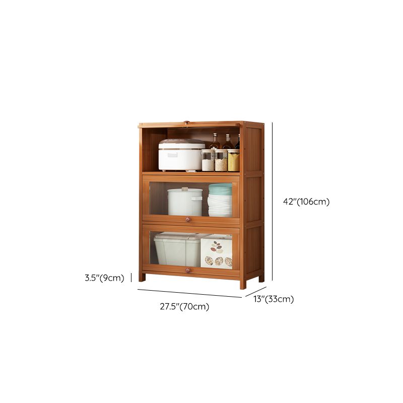 Brown Bamboo Kitchen Server Modern Dining Server for Living Room