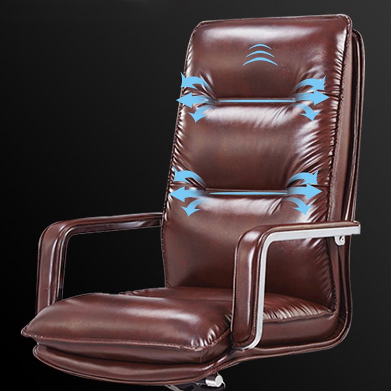 Modern Slide Office Chair Padded Arms No Distressing Leather Desk Chair