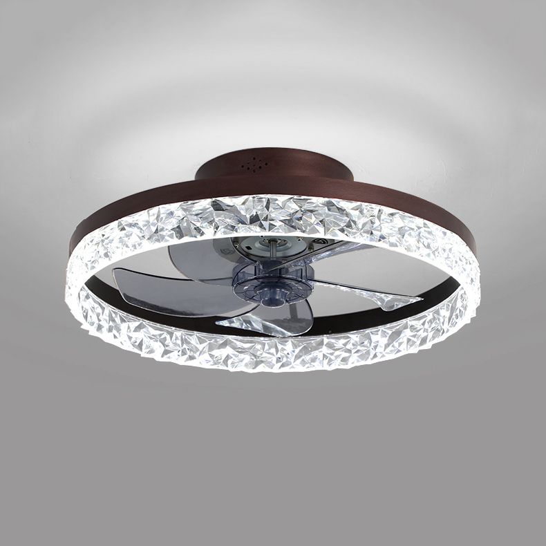 Contemporary LED Fan Light Metal Round Flush Mount Light for Living Room