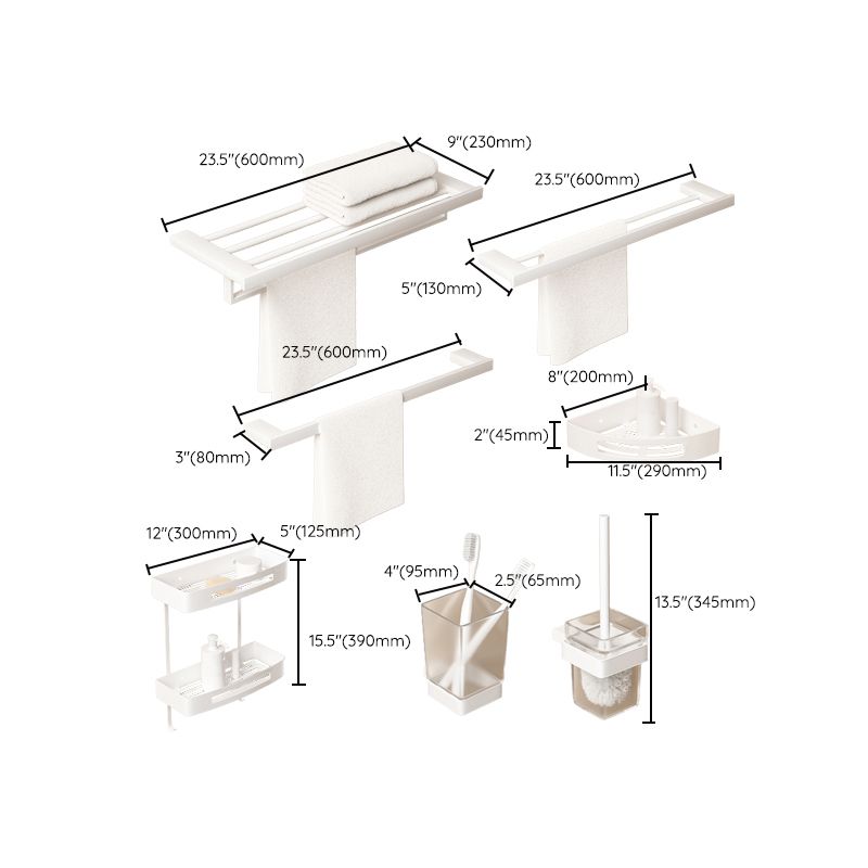 Modern Bathroom Accessory Set White Bathroom Accessories Hardware Set