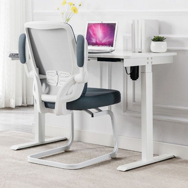 Modern Computer Chair Adjustable Flip up Armrest Chair Steel Desk Chair