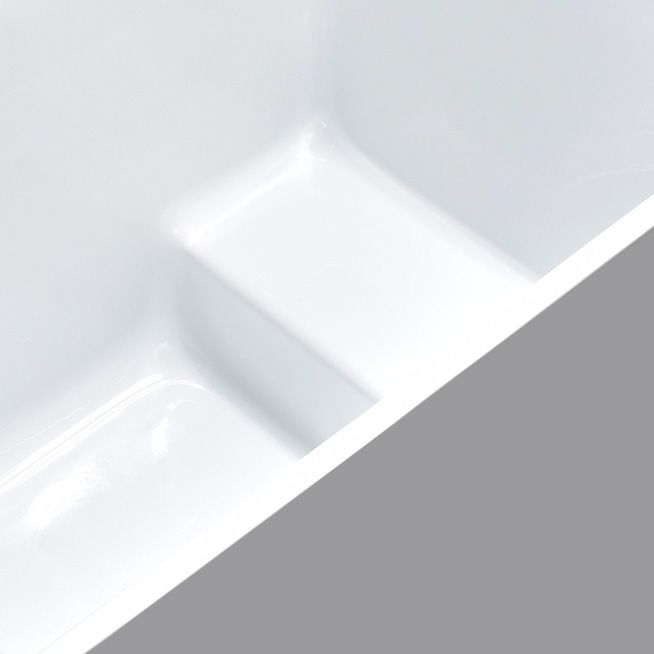 Acrylic Back to Wall Bathtub Rectangular Modern Soaking Bath Tub