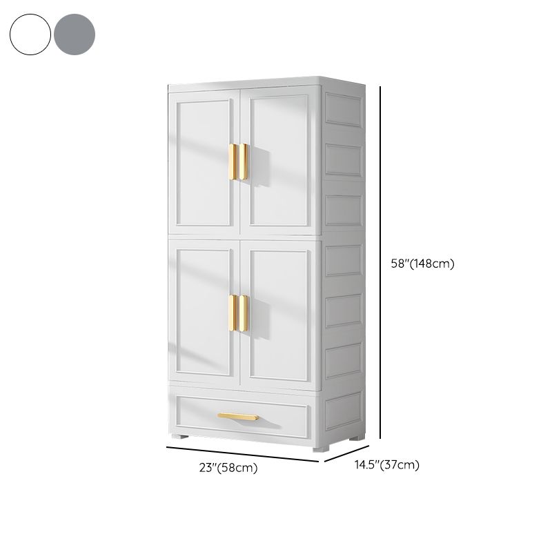 Contemporary Plastic Armoire Cabinet Bedroom Youth Armoire with wheels