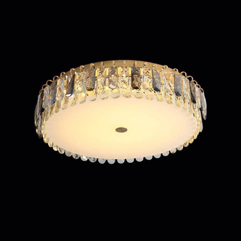 Modern Ceiling Light 1-Light LED Ceiling Mount Light with Crystal Shade for Living Room