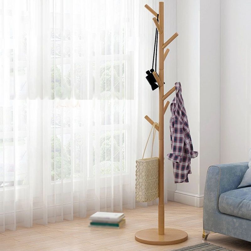 Modern Coat Rack Hooks Solid Wood Coat Rack for Entry Living Room