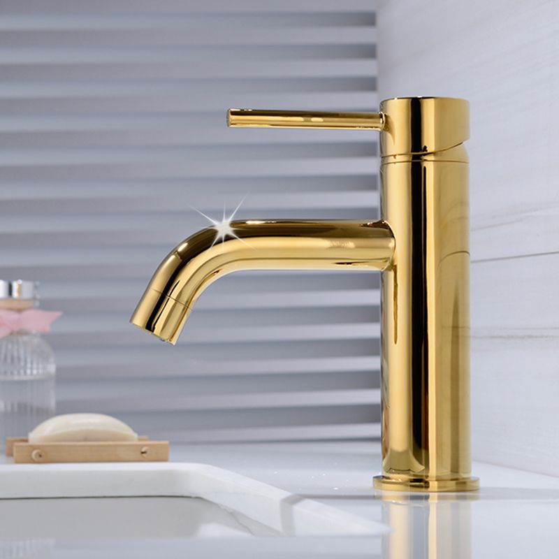 Modern 1-Handle Bathroom Sink Faucet Brushed Gold Vessel Sink Faucet Brass