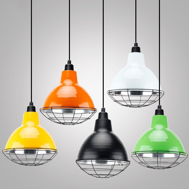 Single Industrial Dome Pendant Lighting with Metallic Finish