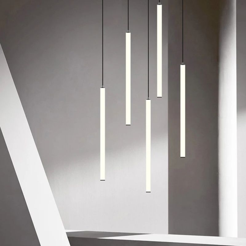 Acryl Modern Simple Led Pendant Light Lange lijnlampen voor slaapkamer eetkamer