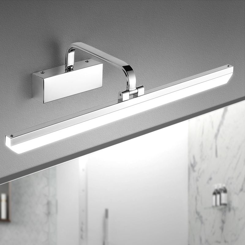 Metal Linear Shade Mirror Wall Lights Modern 1 Head Wall Mount Fixture for Lavatory