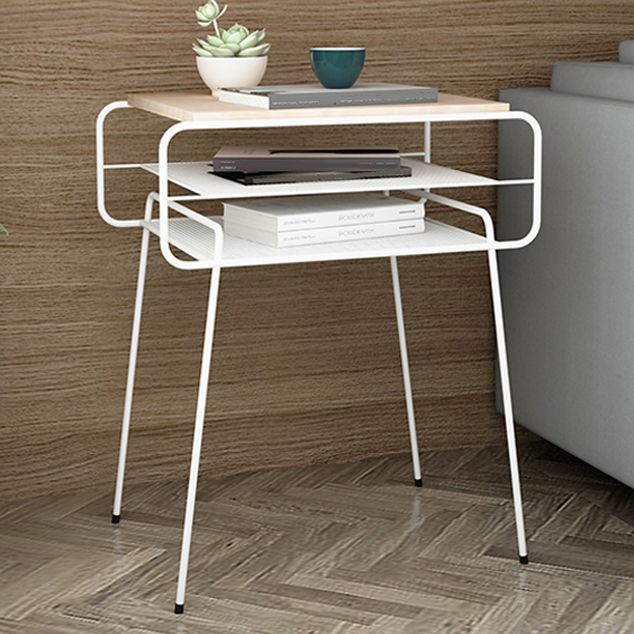 Lower Shelf Bed Nightstand Open Storage Night Table With Legs