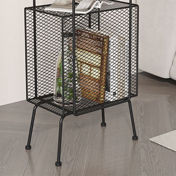 Metal Accent Table Nightstand Shelves Storage Bedside Cabinet for Bedroom